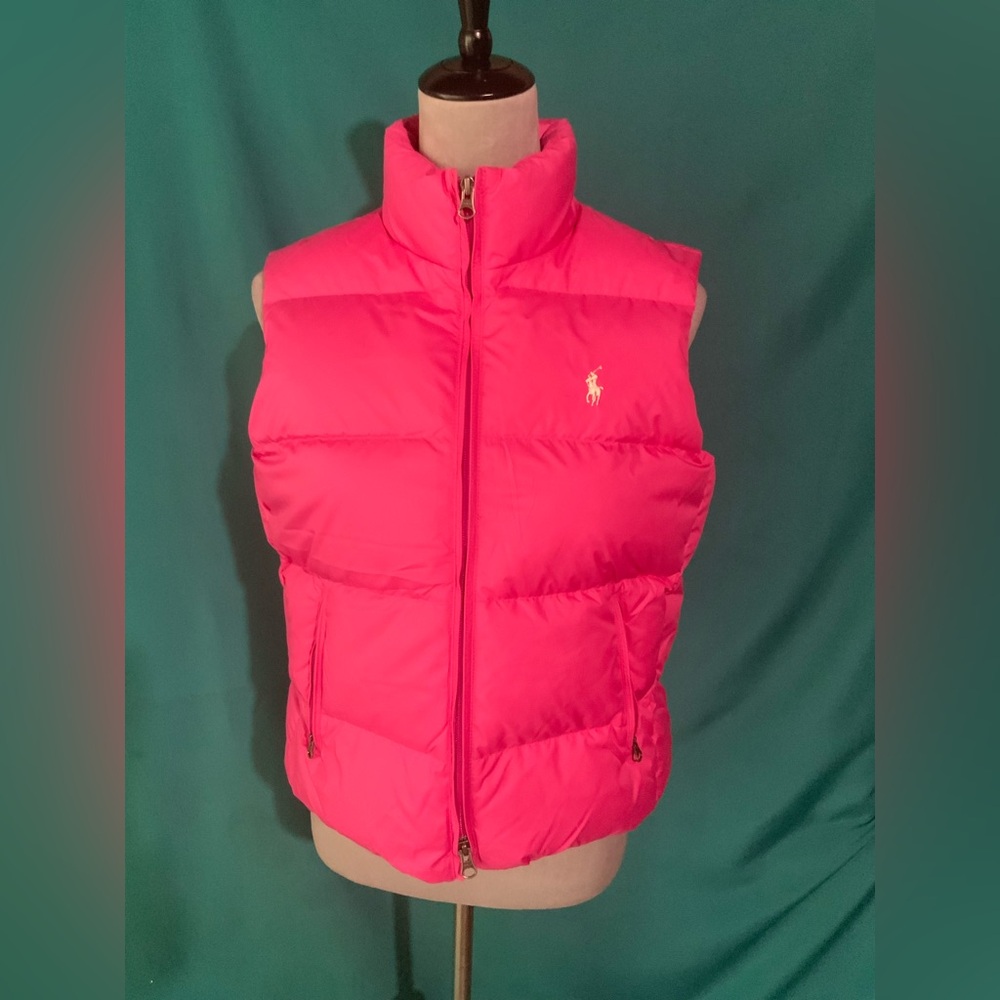 Ralph Lauren Women’s Luxurious and Bright Pink Puffer Vest, Size Small, NWOT